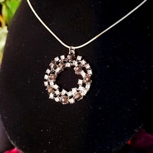 Rhinestone and silver necklace